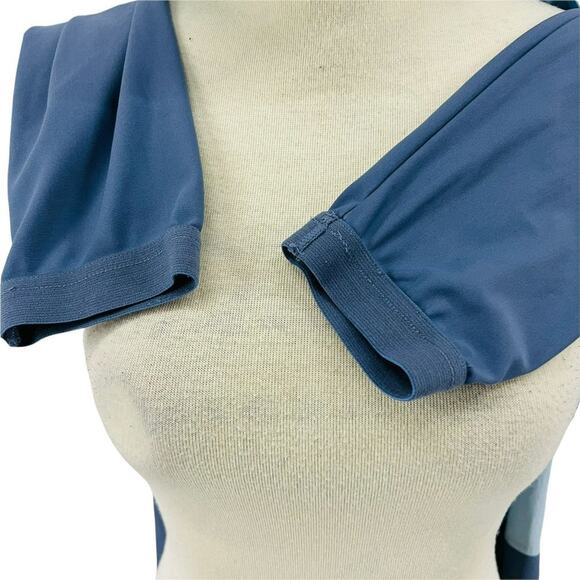 Moxie Cycling Co Two Tone Blue Pull Over 1/4 Zip Hoodie Womens Medium - Picture 6 of 9